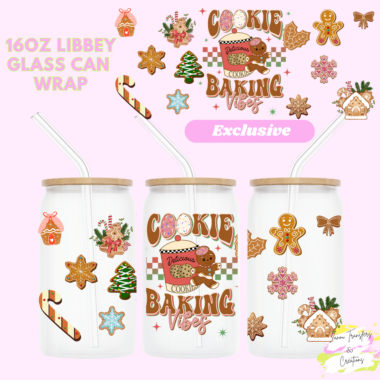 Cookie baking vibes UV DTF cup wrap