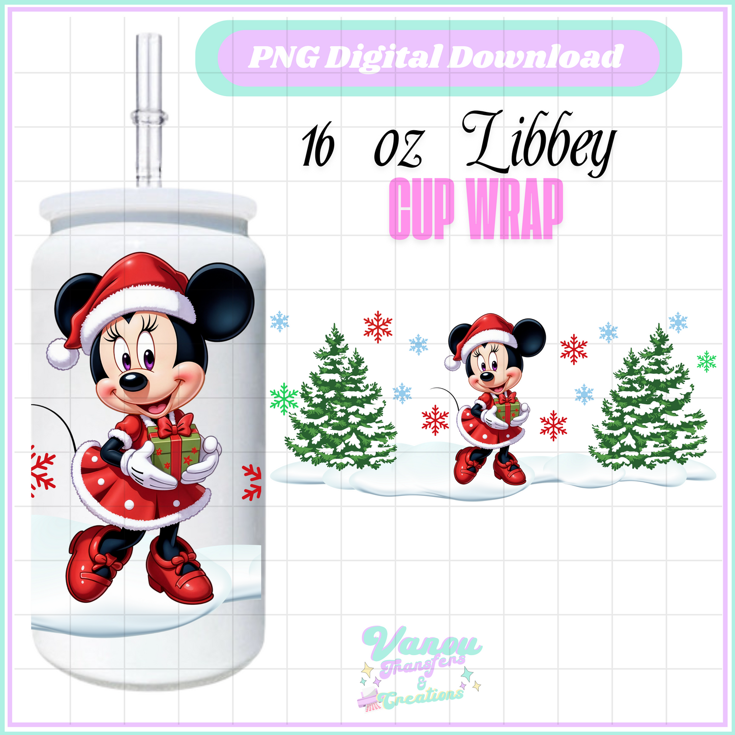 Minnie Christmas libbey cup PNG