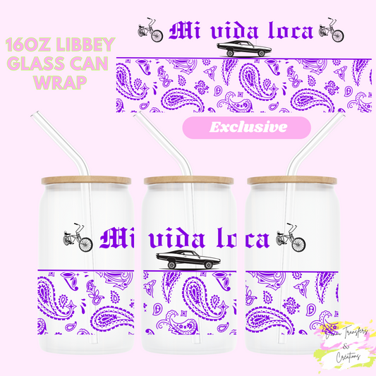 Mi vida loca ( purple) UV DTF cup wrap