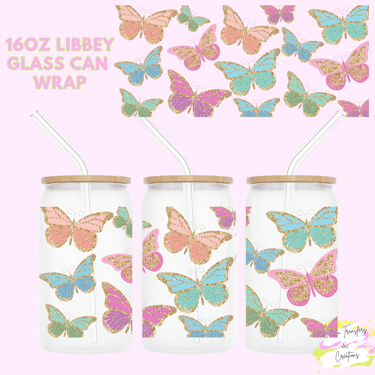 Butterfly UV DTF cup wrap