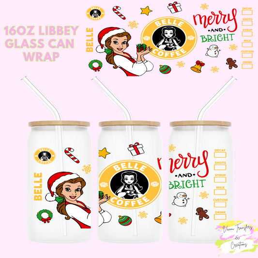 Belle ( Merry & bright) UV DTF cup wrap