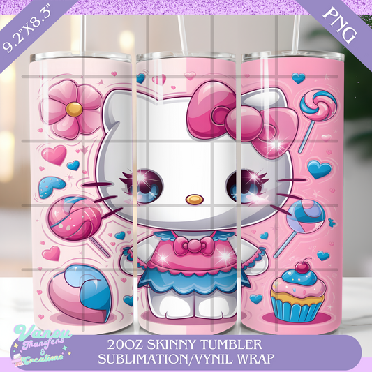 Candy world 20oz skinny tumbler PNG sublimation/vinyl