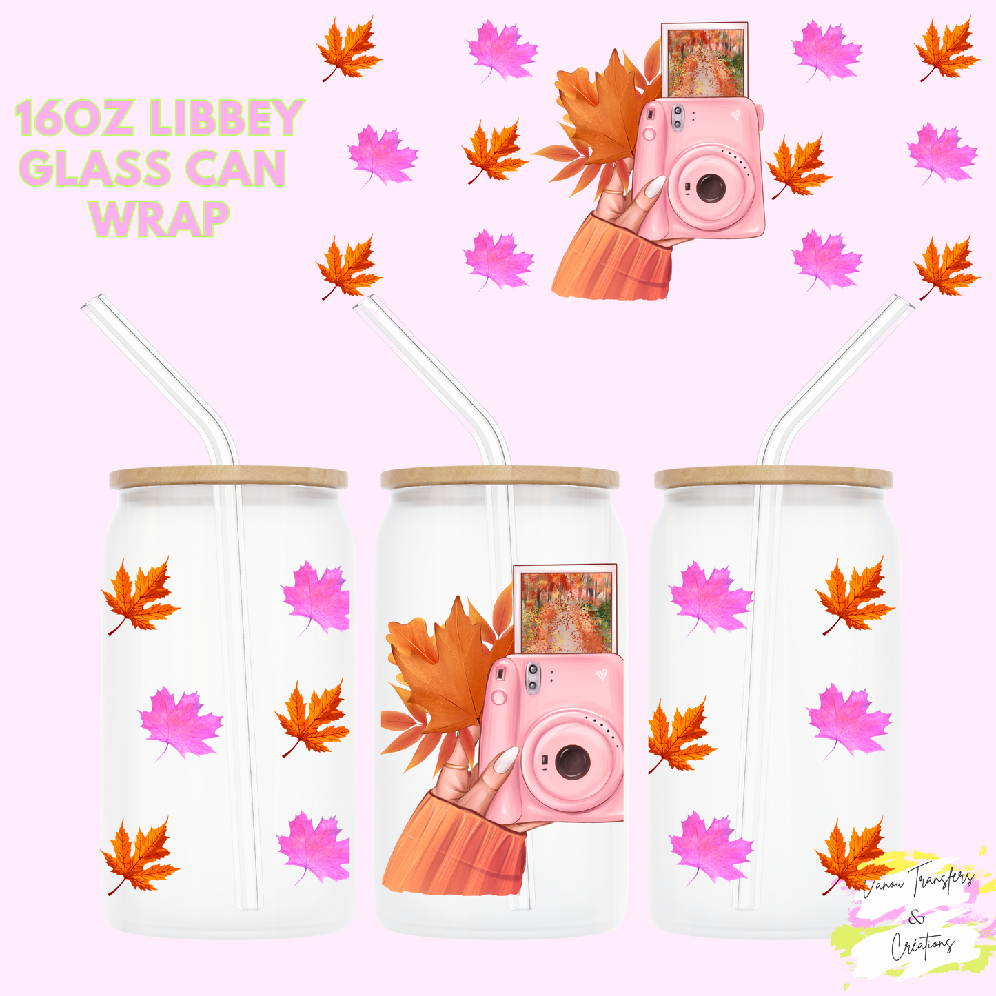 Autumn girl UV DTF cup wrap