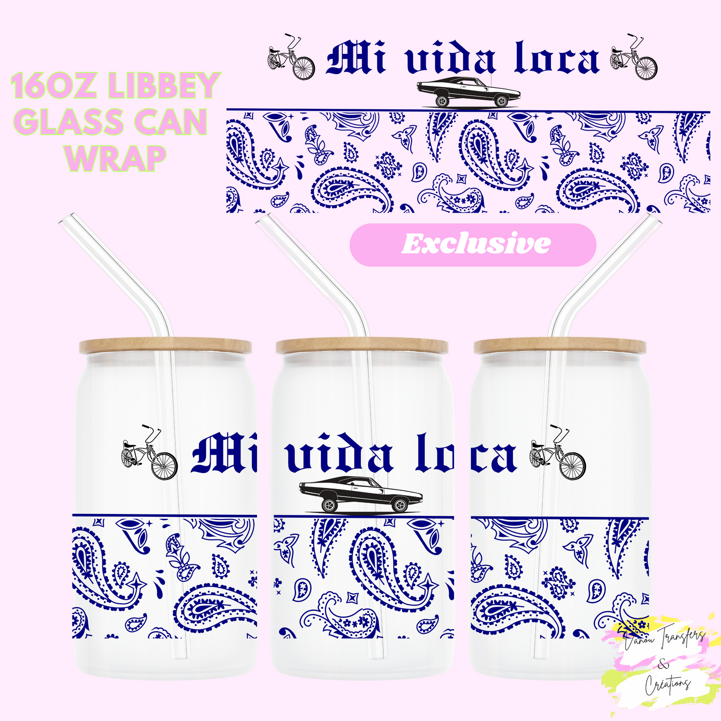 Mi vida loca ( blue marin) UV DTF cup wrap