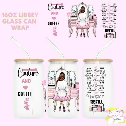 Couture and coffee  UV DTF cup wrap