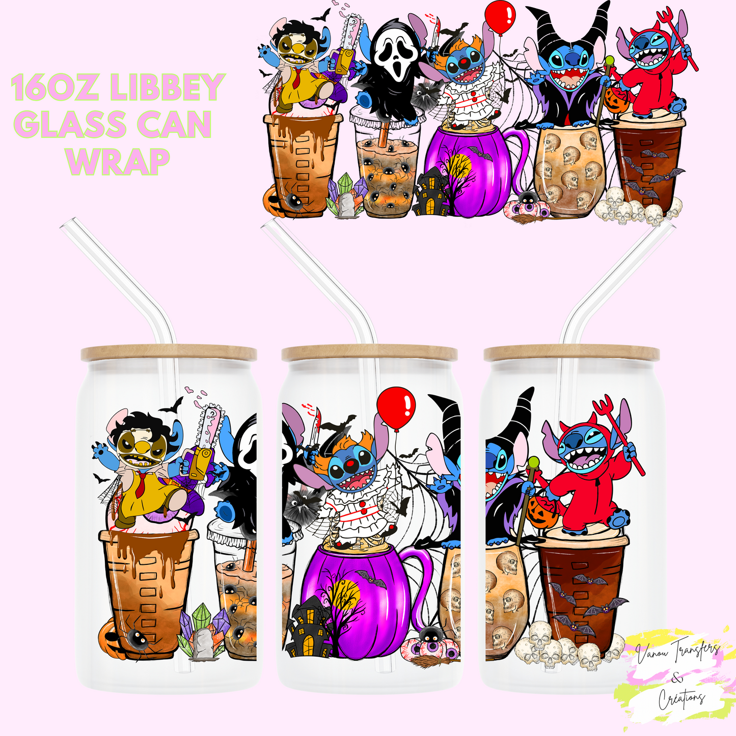 Halloween cups UV DTF cup wrap