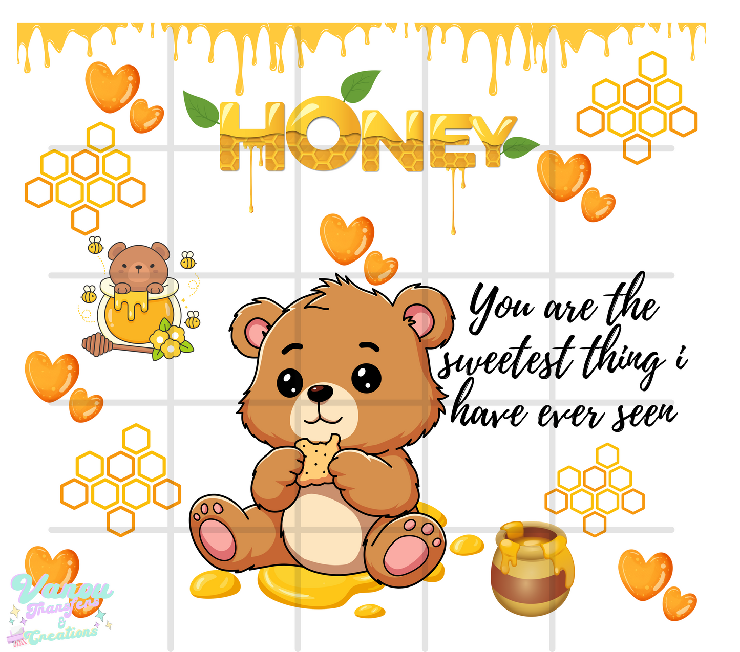 Honey 20oz skinny tumbler PNG sublimation/vinyl