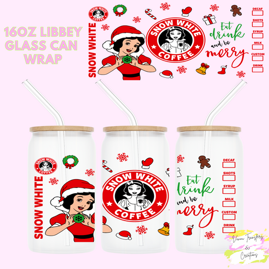 Eat drink and be merry UV DTF cup wrap