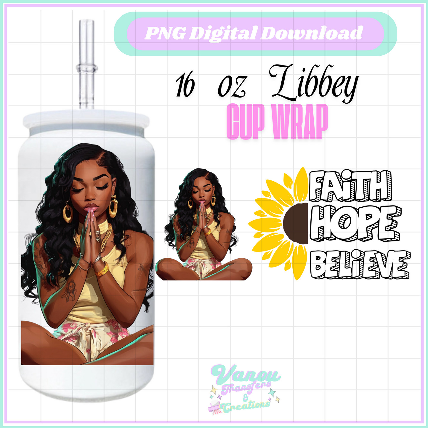 Faith, Hope, Believe libbey cup PNG