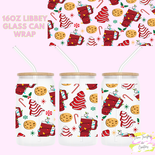 Christmas tree cake UV DTF cup wrap