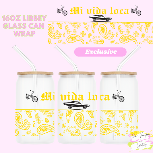 Mi vida loca ( yellow) UV DTF cup wrap