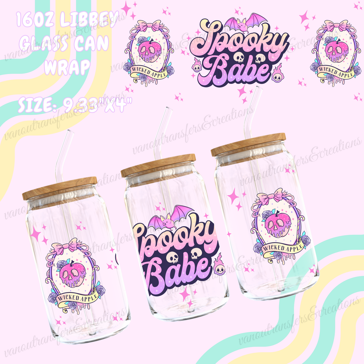 Spooky babe UV DTF cup wrap