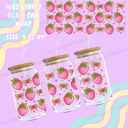 Strawberry UV DTF cup wrap