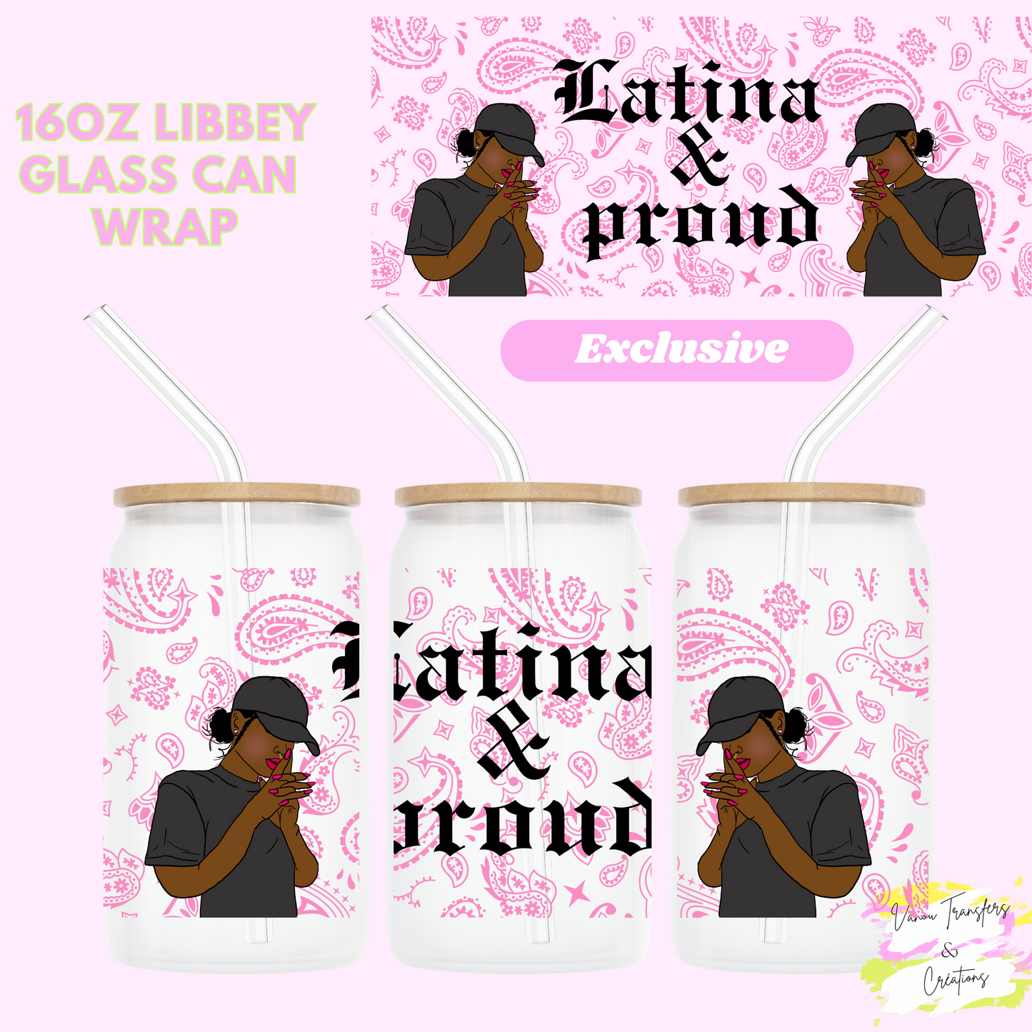 Latina & proud UV DTF cup wrap