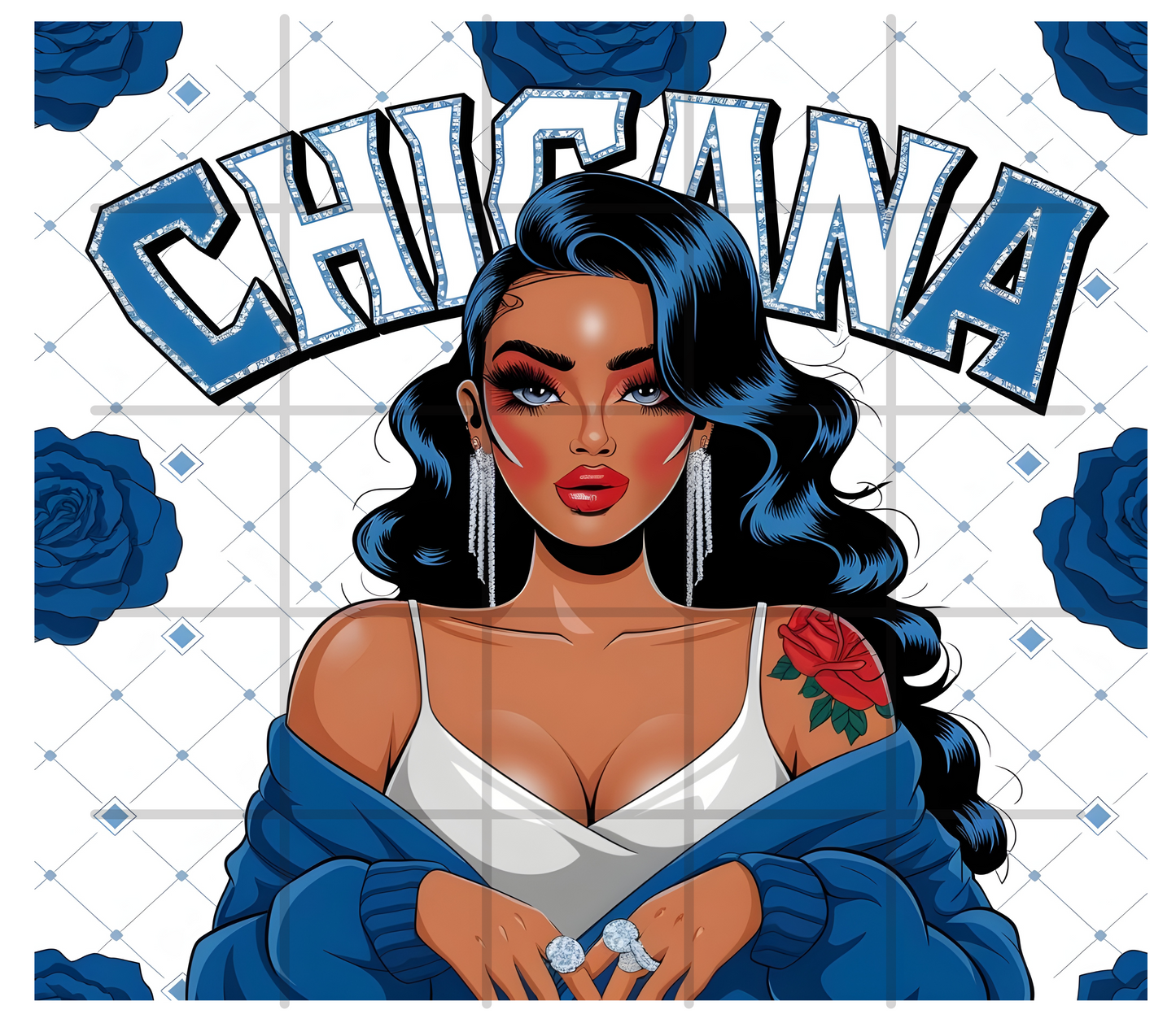 Chicana #4 20oz skinny tumbler PNG sublimation/vinyl