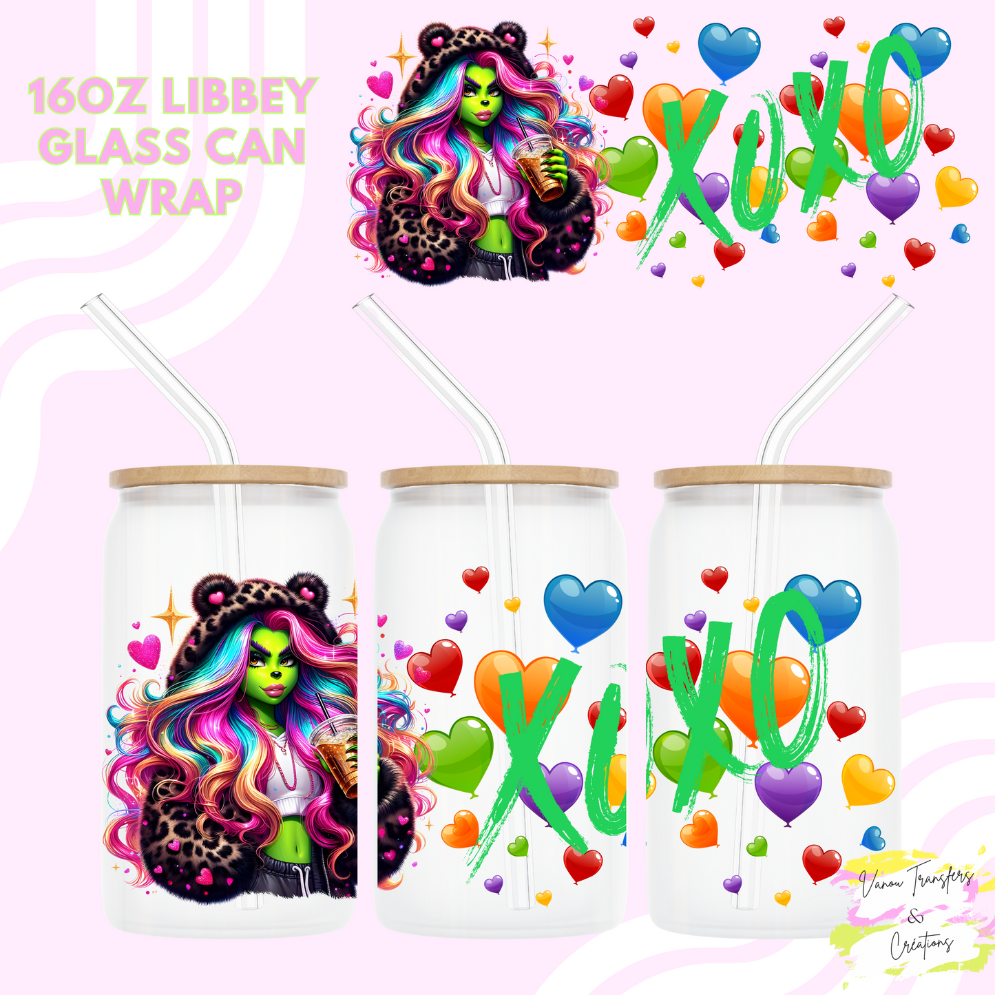 XOXO UV DTF cup wrap