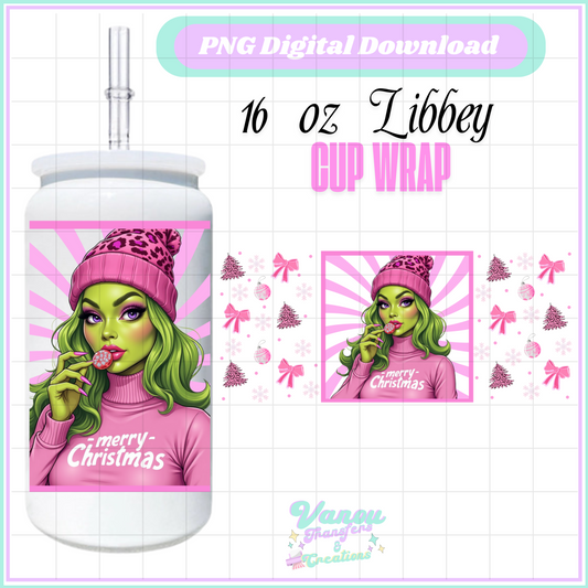 Coquette green girl libbey cup PNG